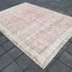 Soft Pink Oversize Vintage Turkish Floral Carpet Rug, 219x313 Cm