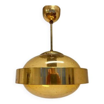 Mid century design Space Age UFO Brass Pendant by Kamenicky Senov, 1970s