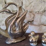 Vintage silver metal salt and pepper shaker