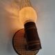 Pair of vintage rattan bamboo wall sconces