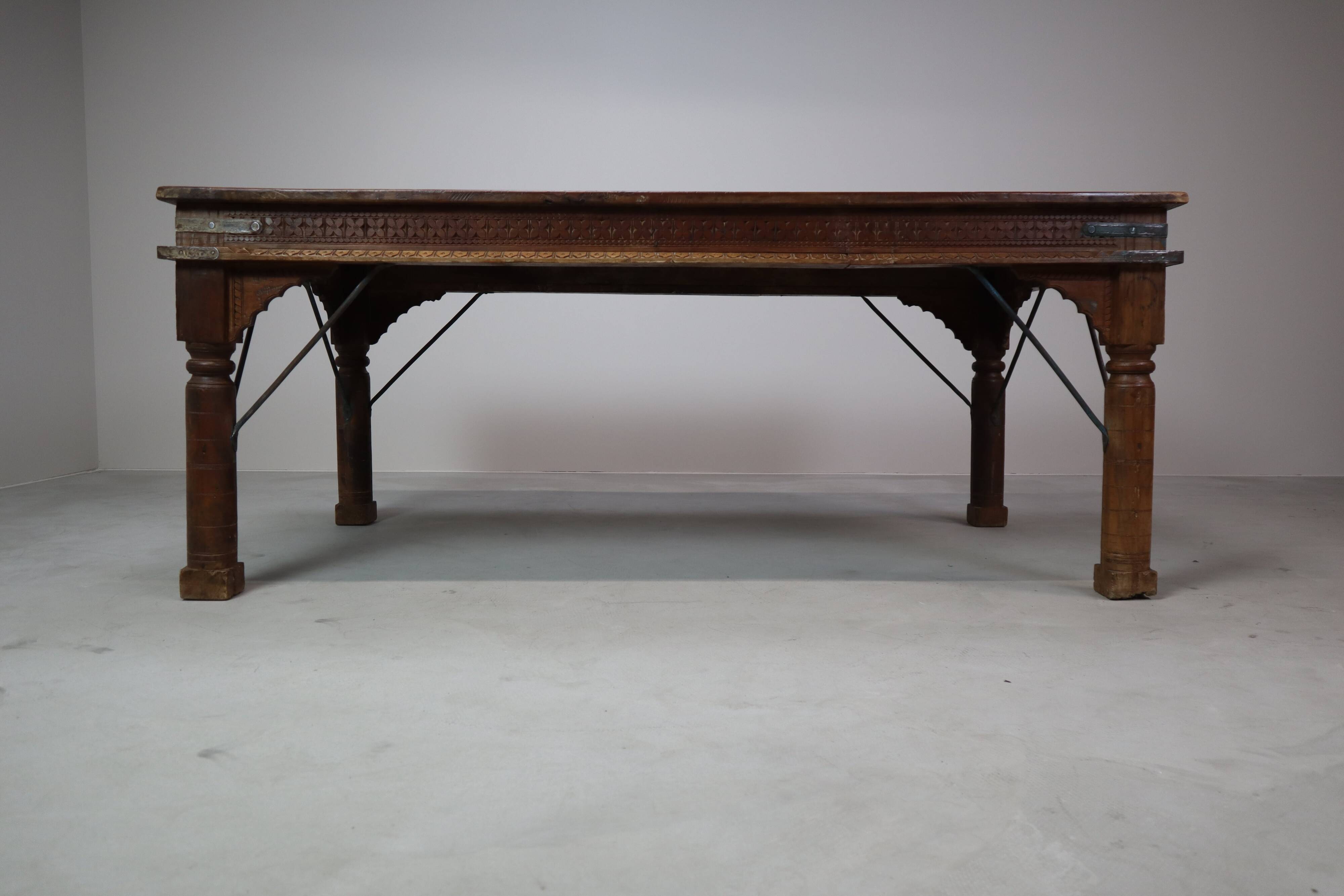Indonesian hand-carved Teak dining Table