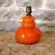 Pied de lampe en verre opalin orange