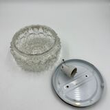 Cast glass ceiling lamp with relief