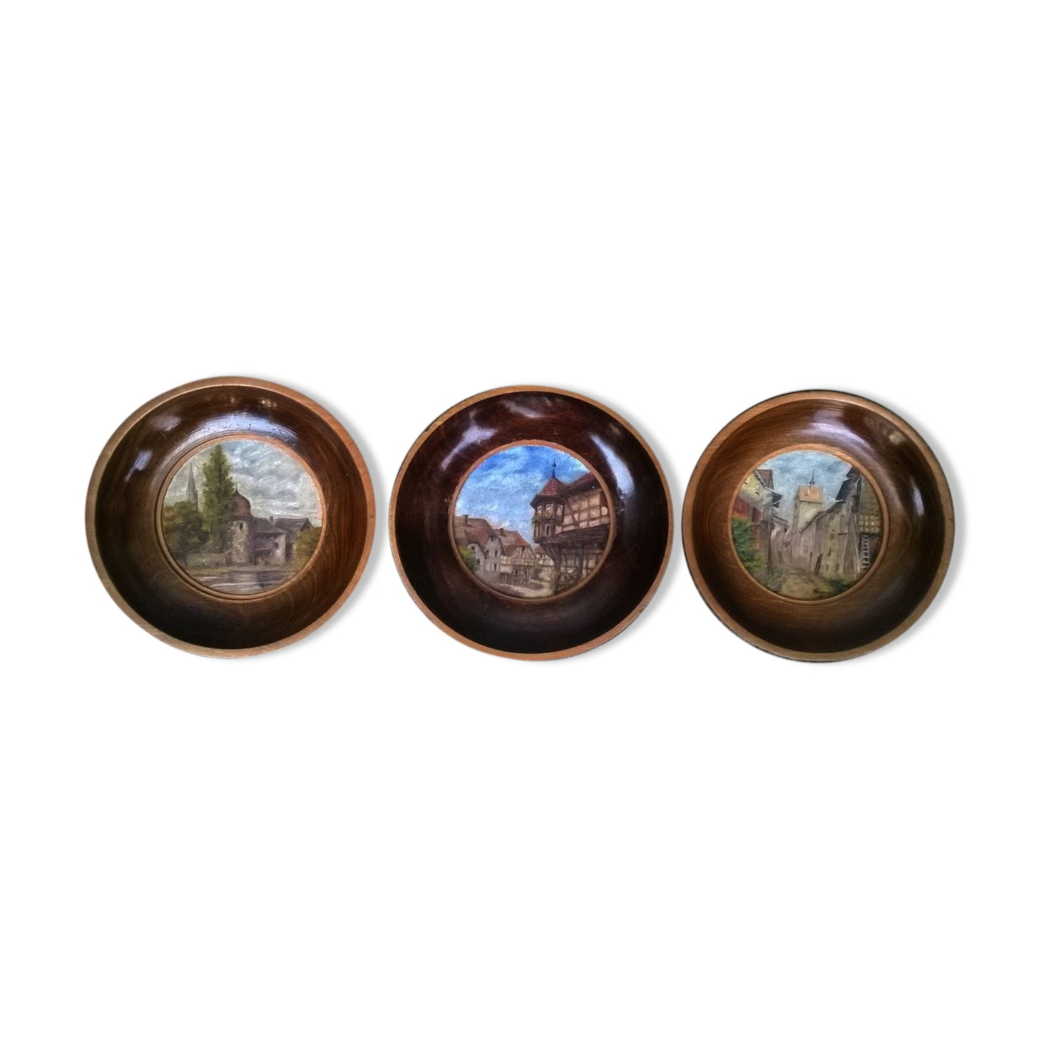 three miniature paintings