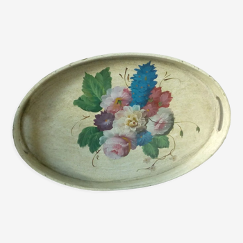 Wooden top or cardboard boiled with peony decoration