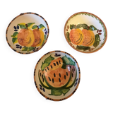 Three pretty fruit pattern bowls, Mediterranean, Provençal style