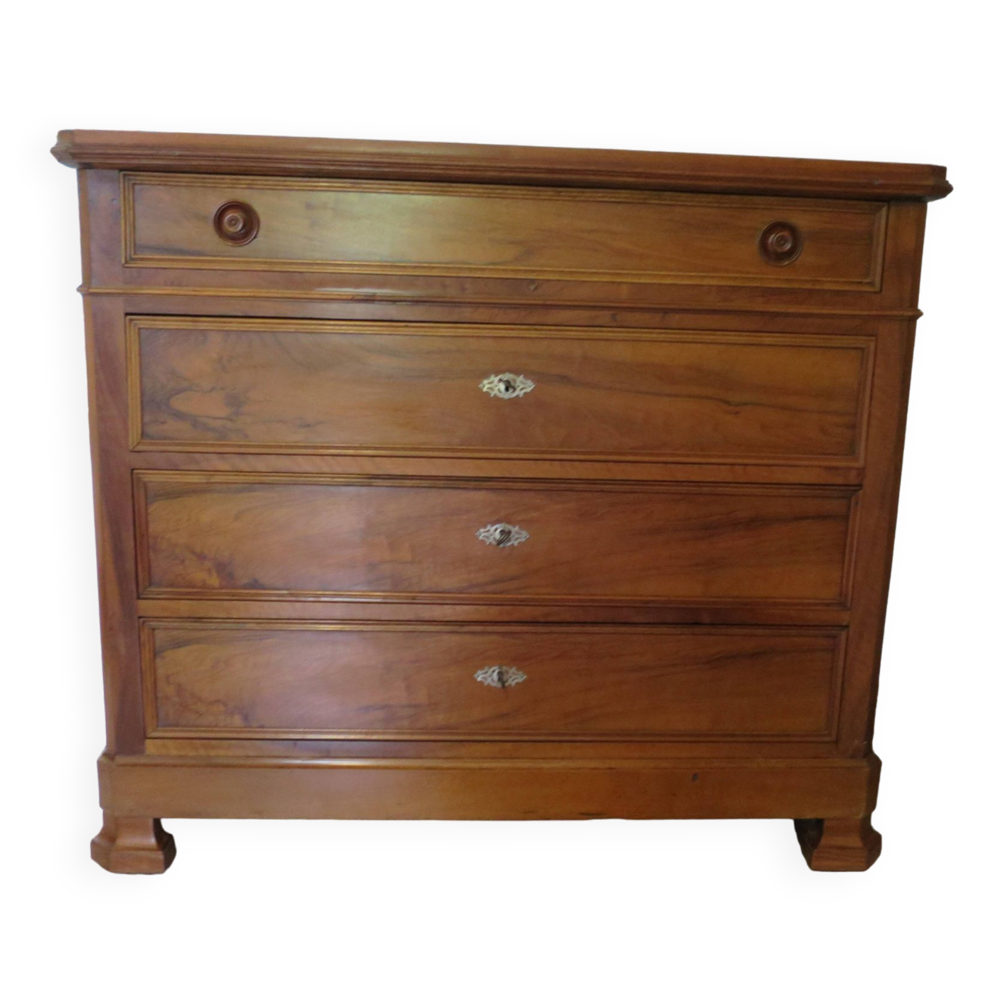 Rare - Pretty old chest of drawers with 4 drawers and 3 locks - In walnut - 1930