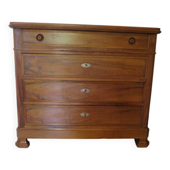 Rare - Pretty old chest of drawers with 4 drawers and 3 locks - In walnut - 1930