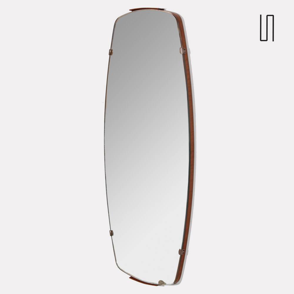 Miroir vintage en bois des années 1960