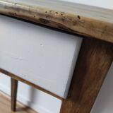 Table bureau chevet en bois ciré