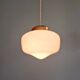 Art Deco pendant/portable lamp in conical white opaline glass, 1920s-30s