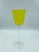 Bougeoir en verre jaune sur pied