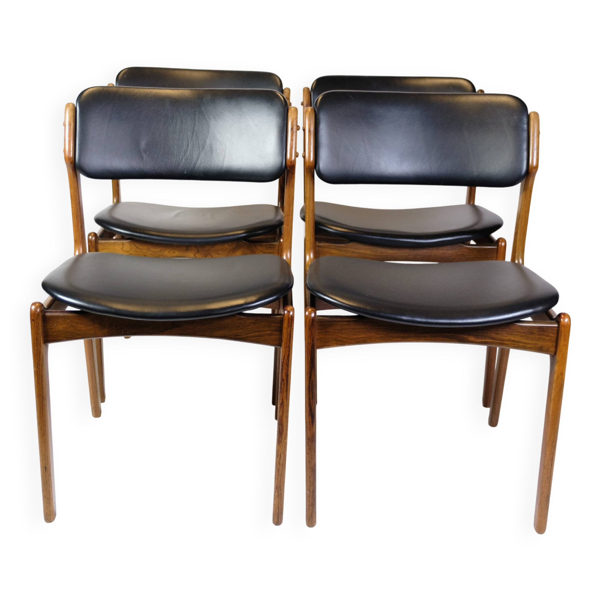 Set Of Four Dining Chairs Model OD 49 In Rosewood By Erik Buch From 1950s