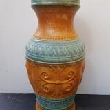Old West Germany vase brown & green ceramic 70s vintage