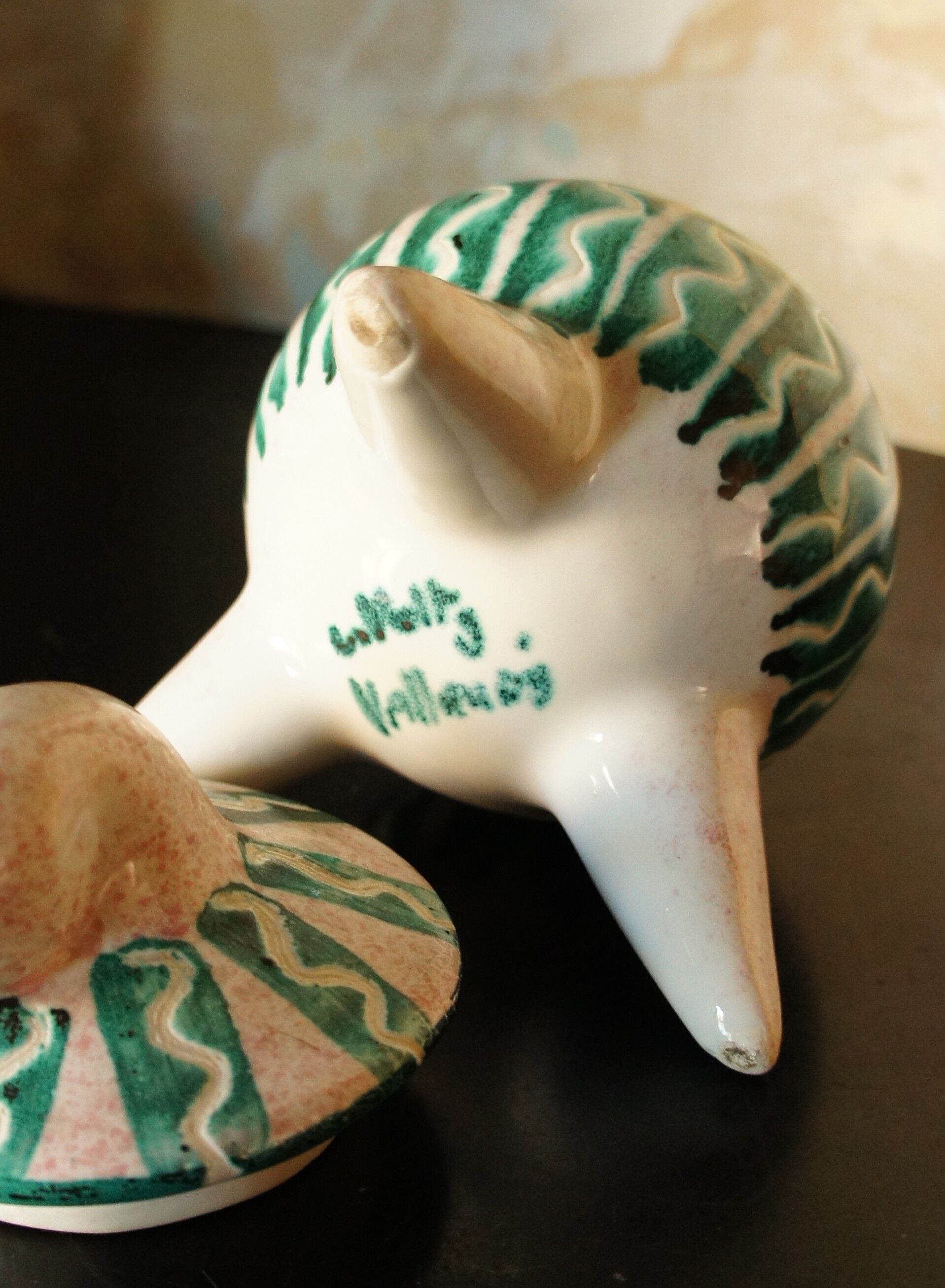 Zig Zag Charles Voltz Vallauris tripod ceramic pot