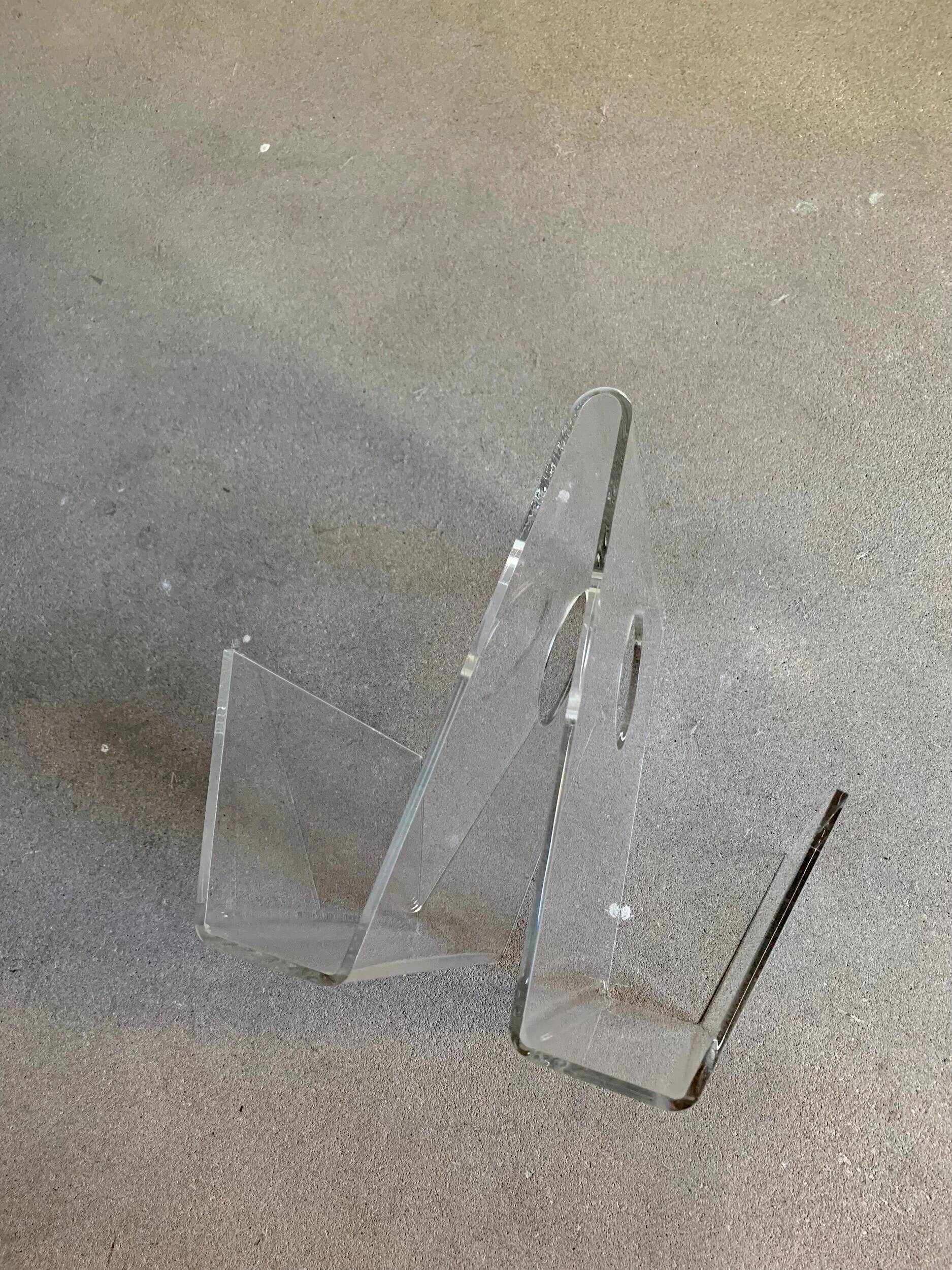 Vintage plexiglass magazine holder, 1970s