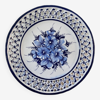 Assiette de décoration Portugal blanche et bleu Vintage
