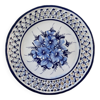 Vintage white and blue Portugal decorative plate