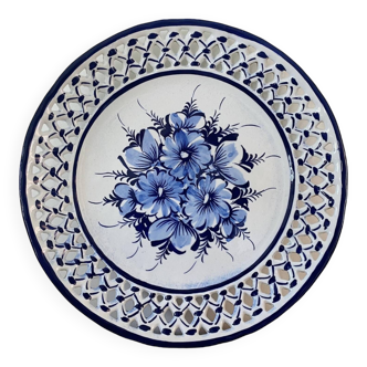 Assiette de décoration Portugal blanche et bleu Vintage