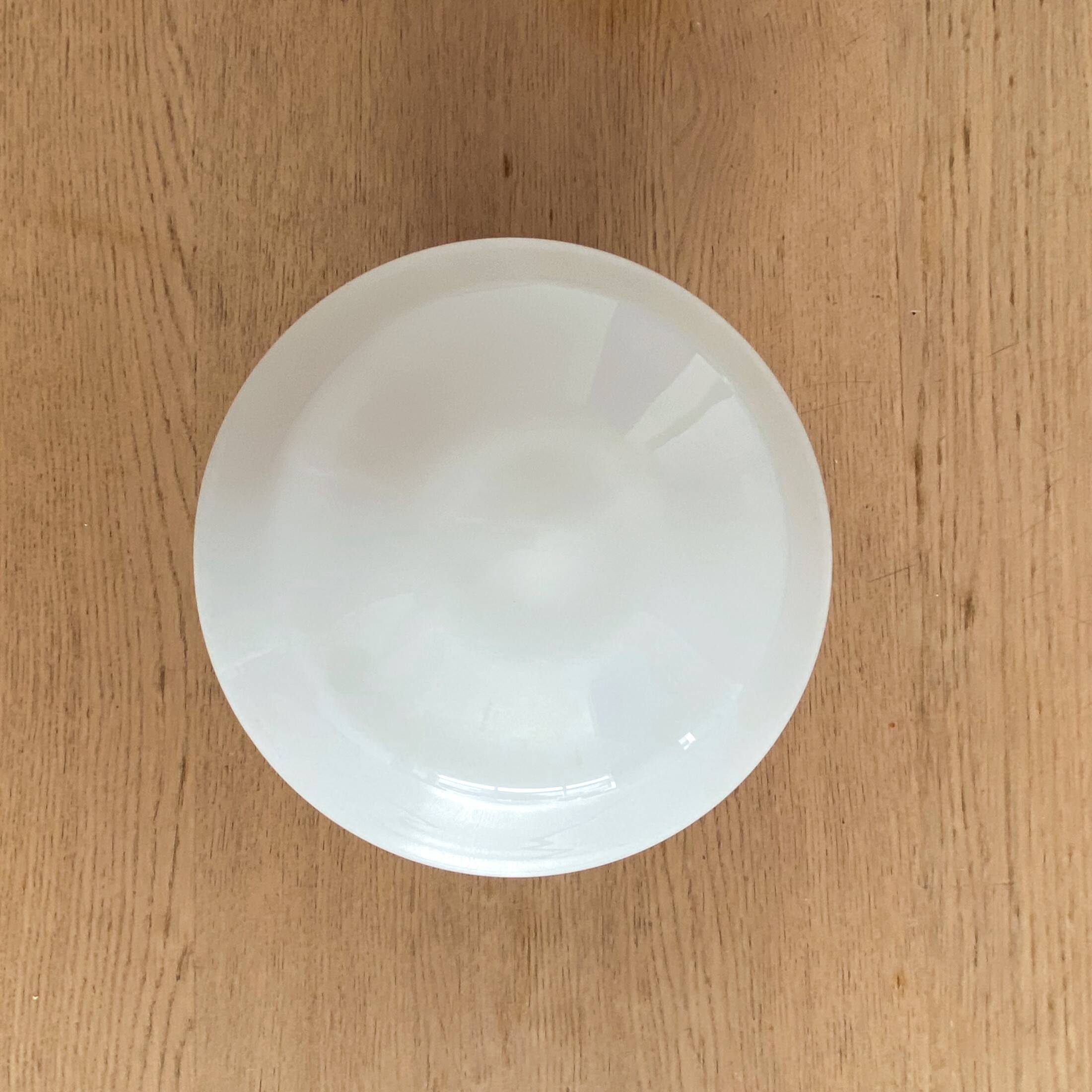 Applique plafonnier rond en verre opaline blanc 1950 1960 vintage LAMP-7272