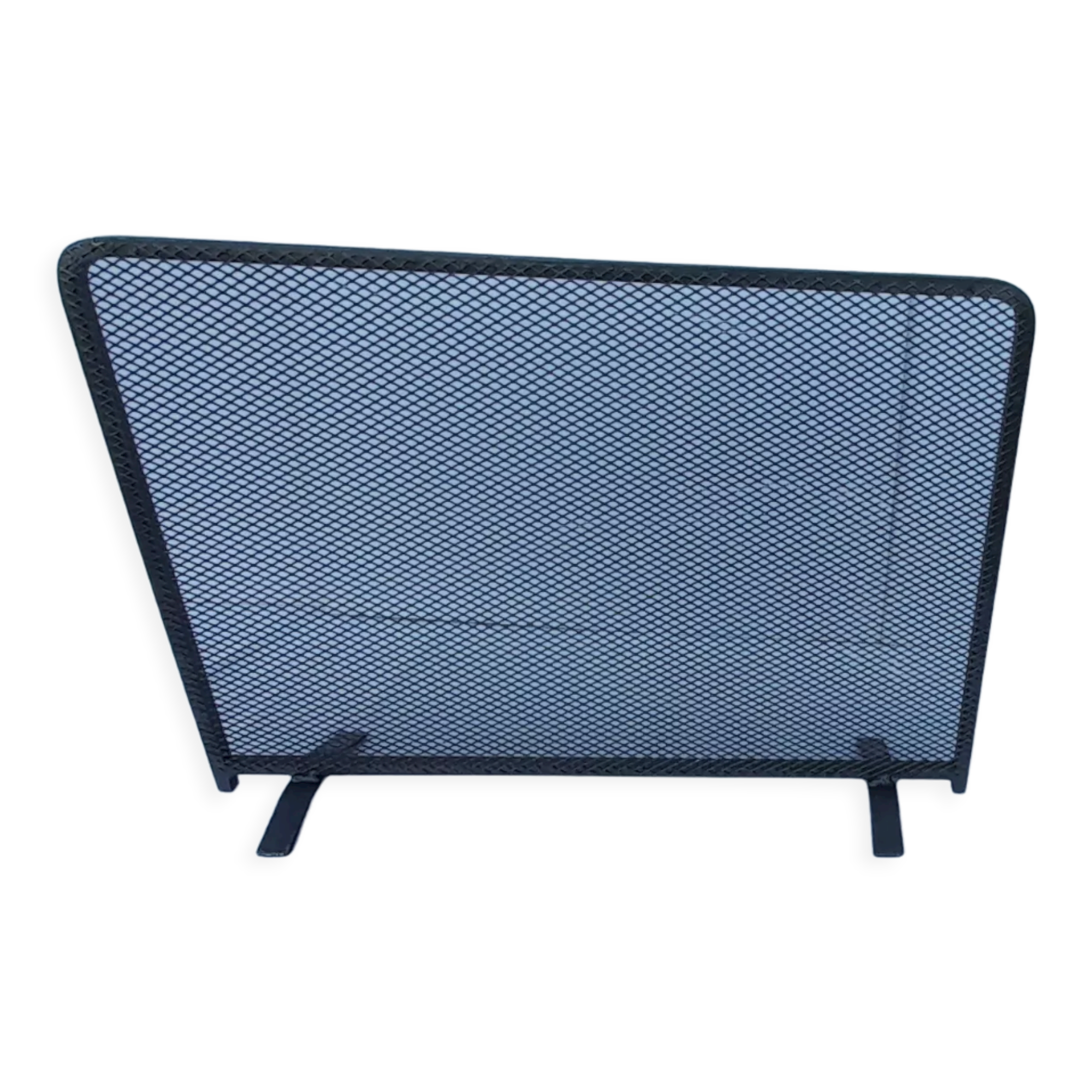 Grey epoxy steel fire screen L 51 cm