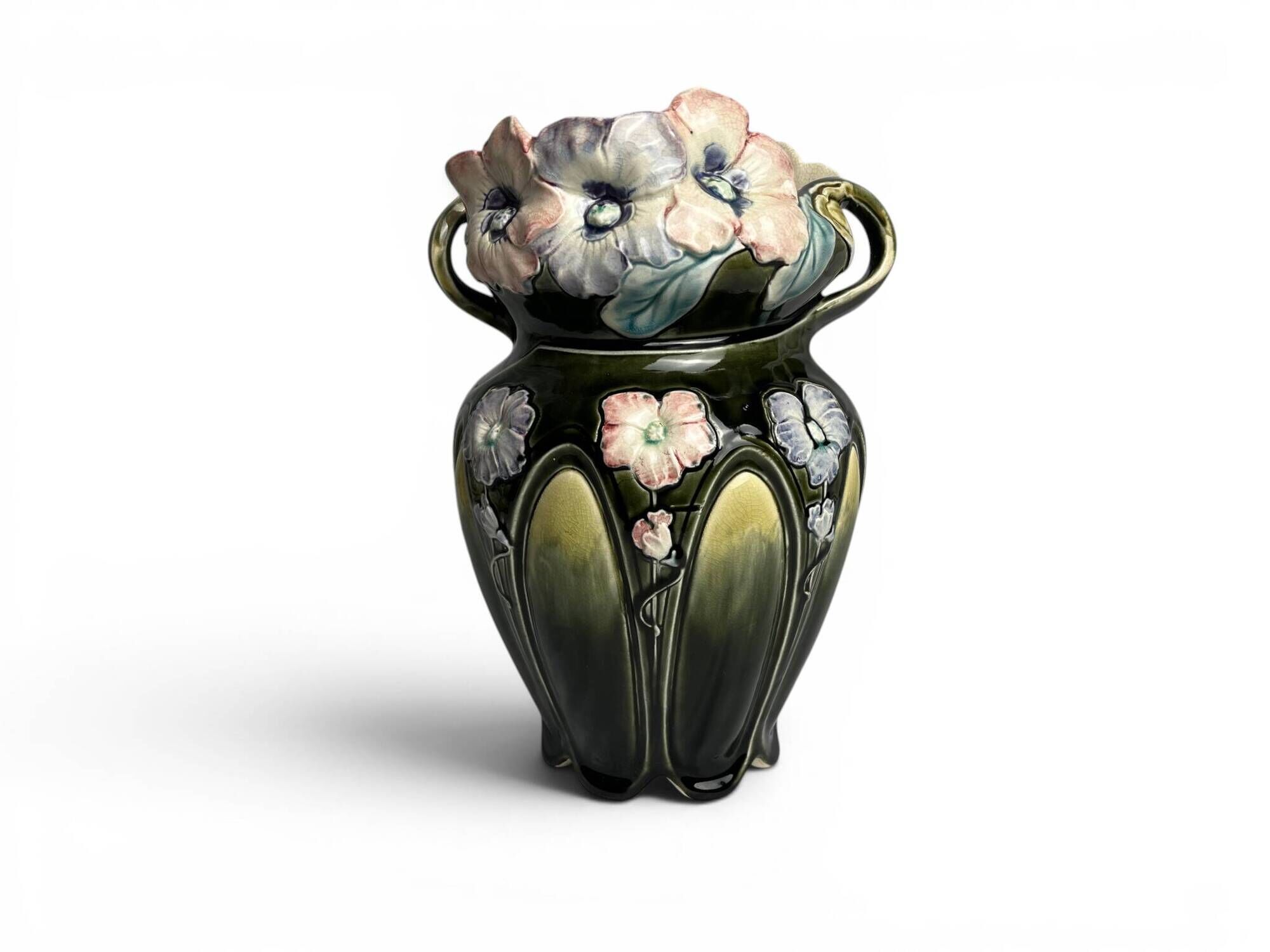 Art Nouveau, barbotine vase by Bruyn Fives-Lille around 1900