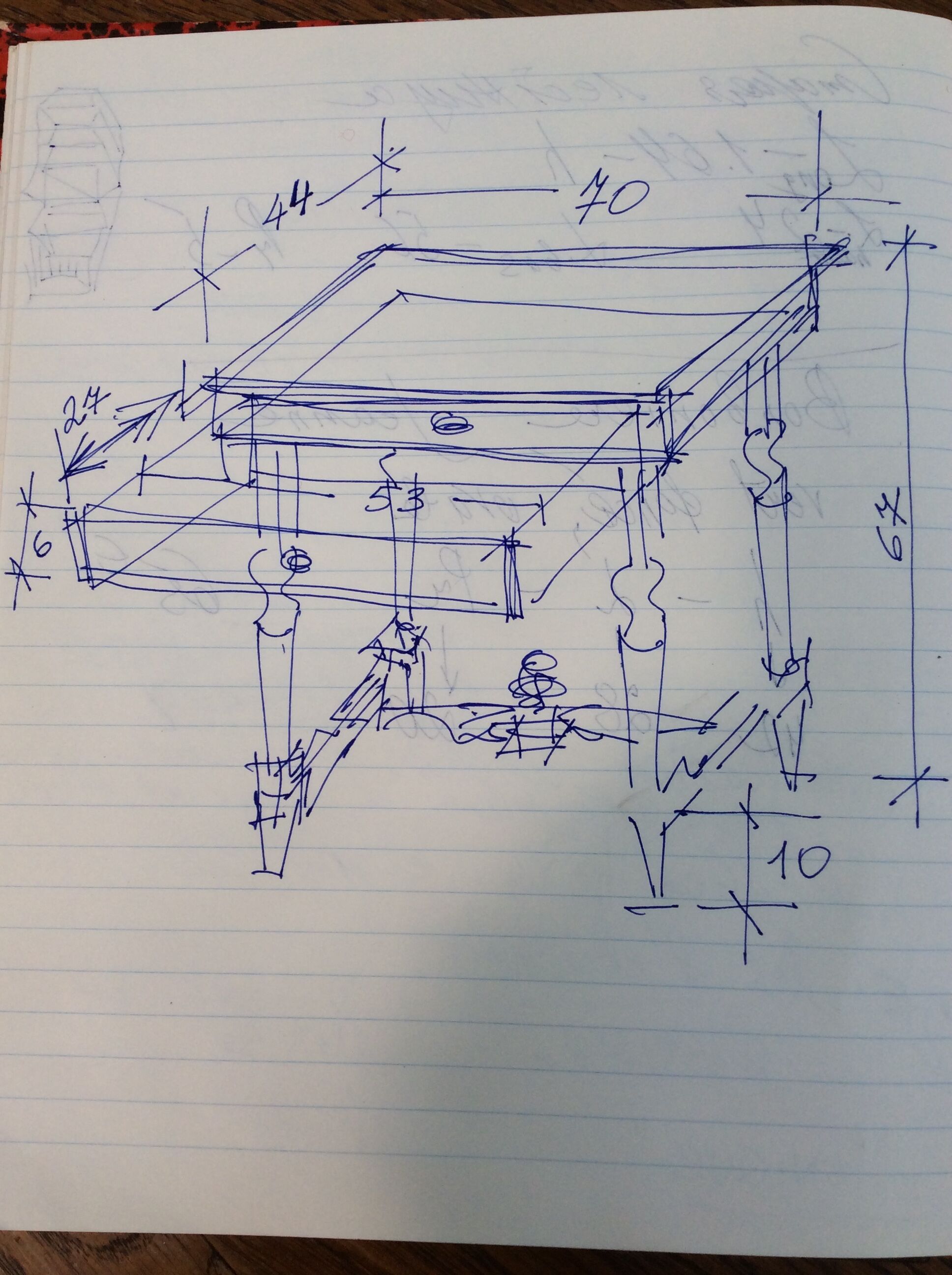 Old wooden table with drawer