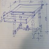 Old wooden table with drawer