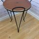 Table d'appoint ronde bois et métal noir