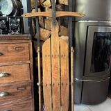 Ancienne luge américaine en bois vintage