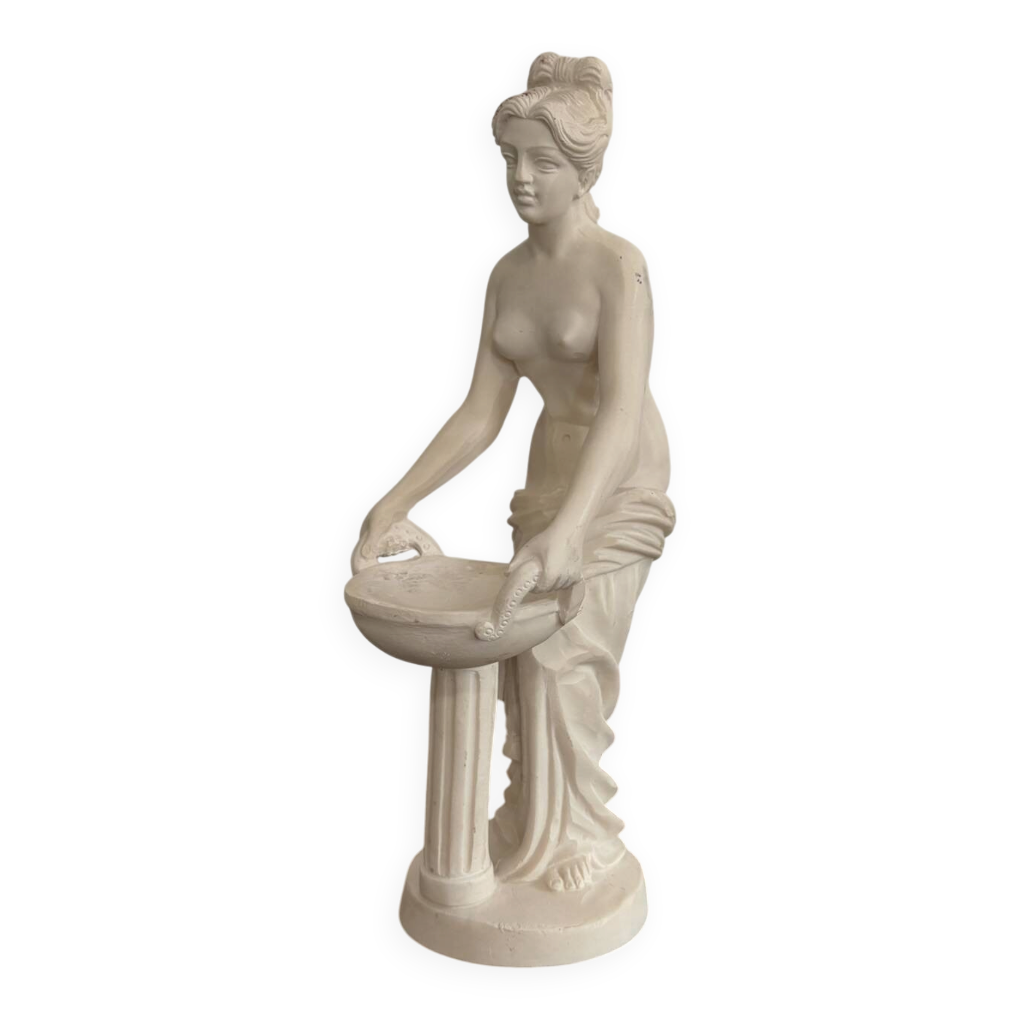 Statue Vénus au bassin style néoclassique Plâtre vintage