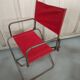 Lot 4 Renolux camping armchairs folding iron and red fabric
