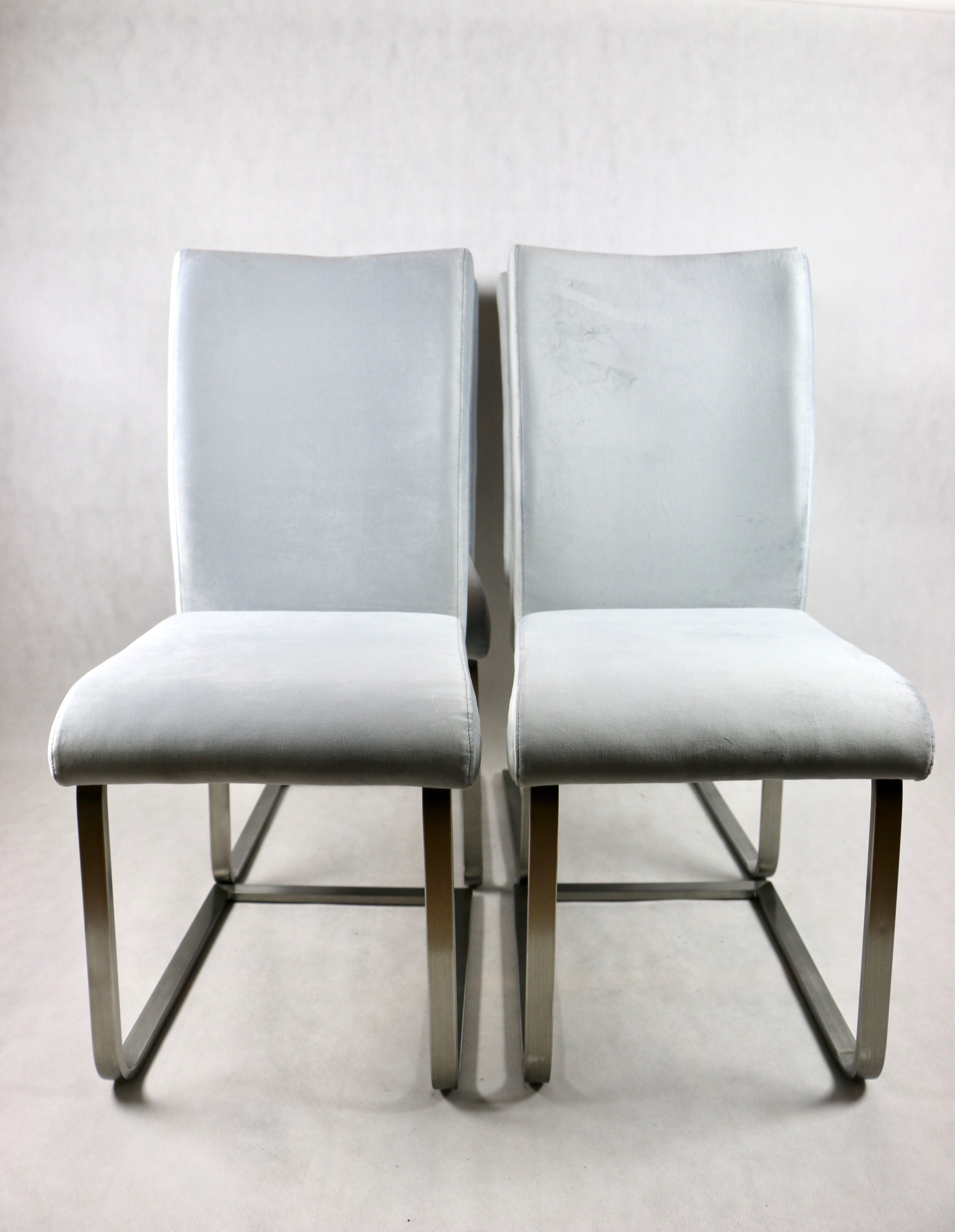 Grey Chairs on aluminium legs fully restored, Set of 4