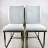 Grey Chairs on aluminium legs fully restored, Set of 4