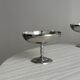 Lot de 6 coupelles sur pied en métal inox brillant