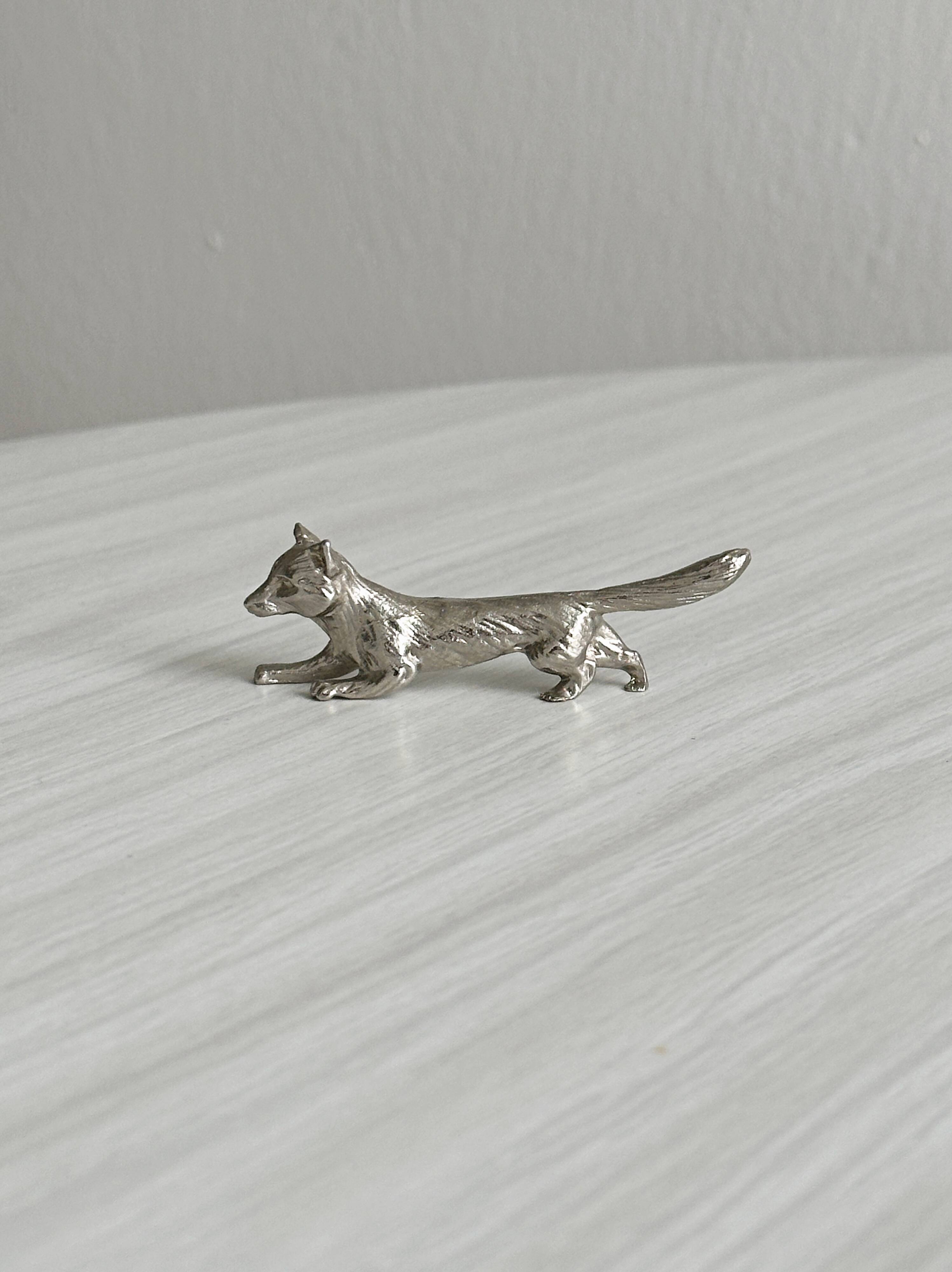 Set of 6 metal fox knife rests