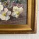 Aquarelle fleurs d'hellébores encadrée G. Mocquart