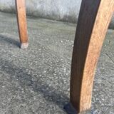 Solid oak farmhouse table, one drawer, vintage, early 20th century.