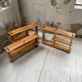 Trio d'étagères constructivistes en pin style Regain
