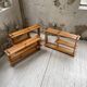 Trio d'étagères constructivistes en pin style Regain