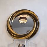 Victorian English Round Grand Mirror – Gilded Wood & Bevelled Glass