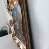 Oil painting on old canvas