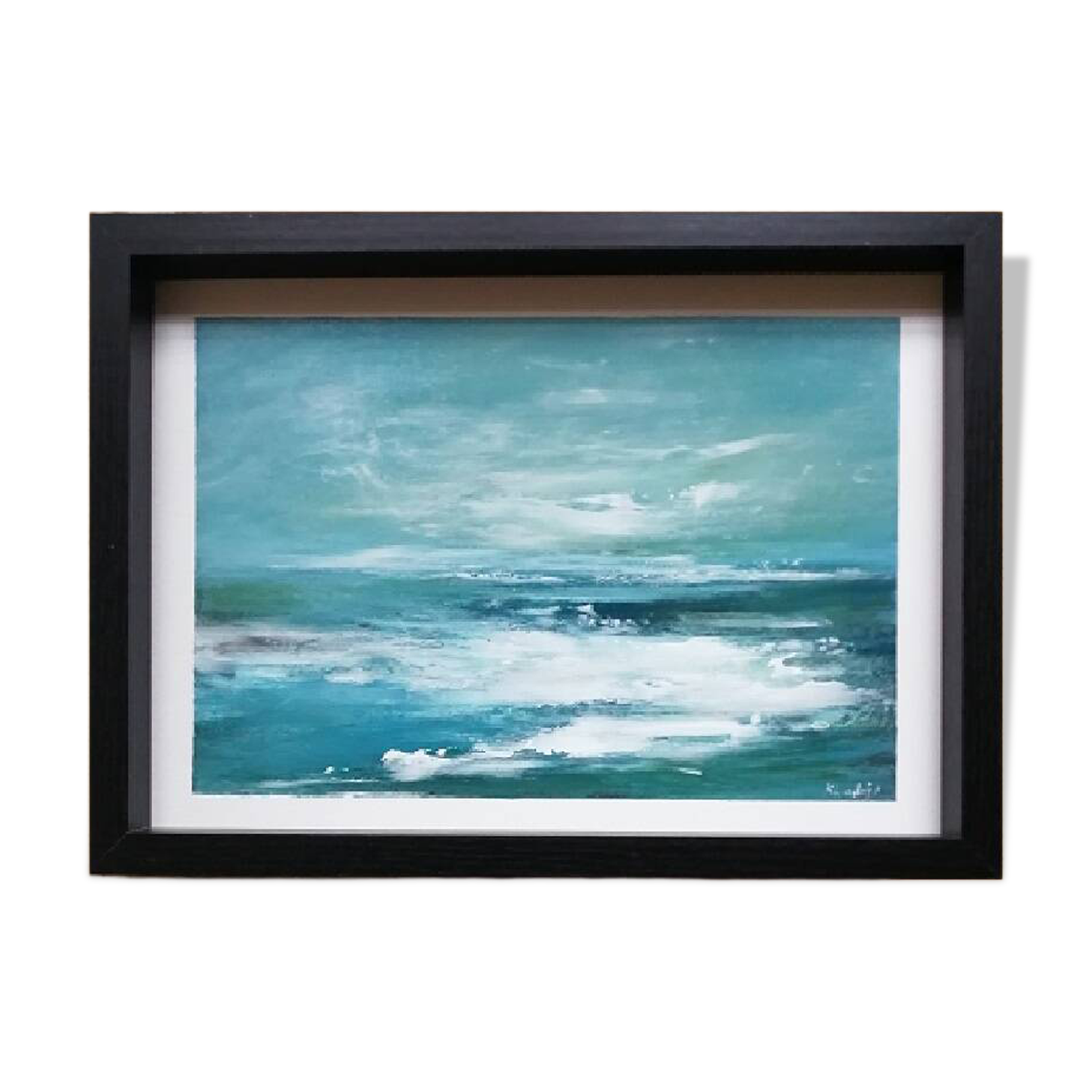 Winter Prelude, abstract art painting, original signed with its certificate.