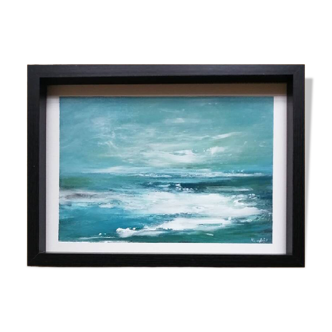 Winter Prelude, abstract art painting, original signed with its certificate.