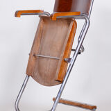 Chaise pliante Bauhaus restaurée, contreplaqué de hêtre, polonais relancé, Tchéquie, années 1930