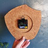 Vintage formica clock asymmetrical silent wall clock "Red Junghans"