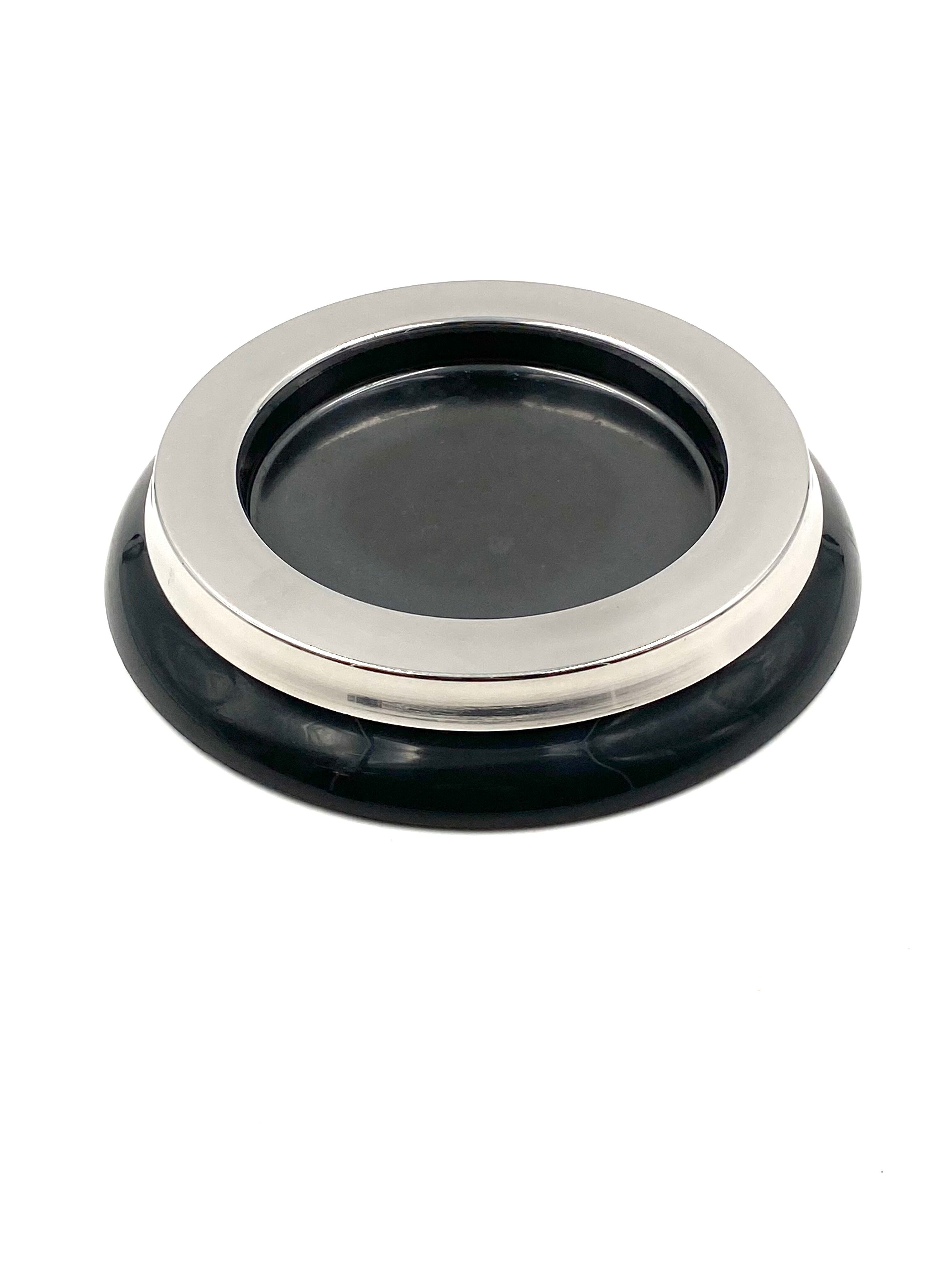 Sergio Asti, mod.4635 black ashtray / catchall, Kartell Italy 1967