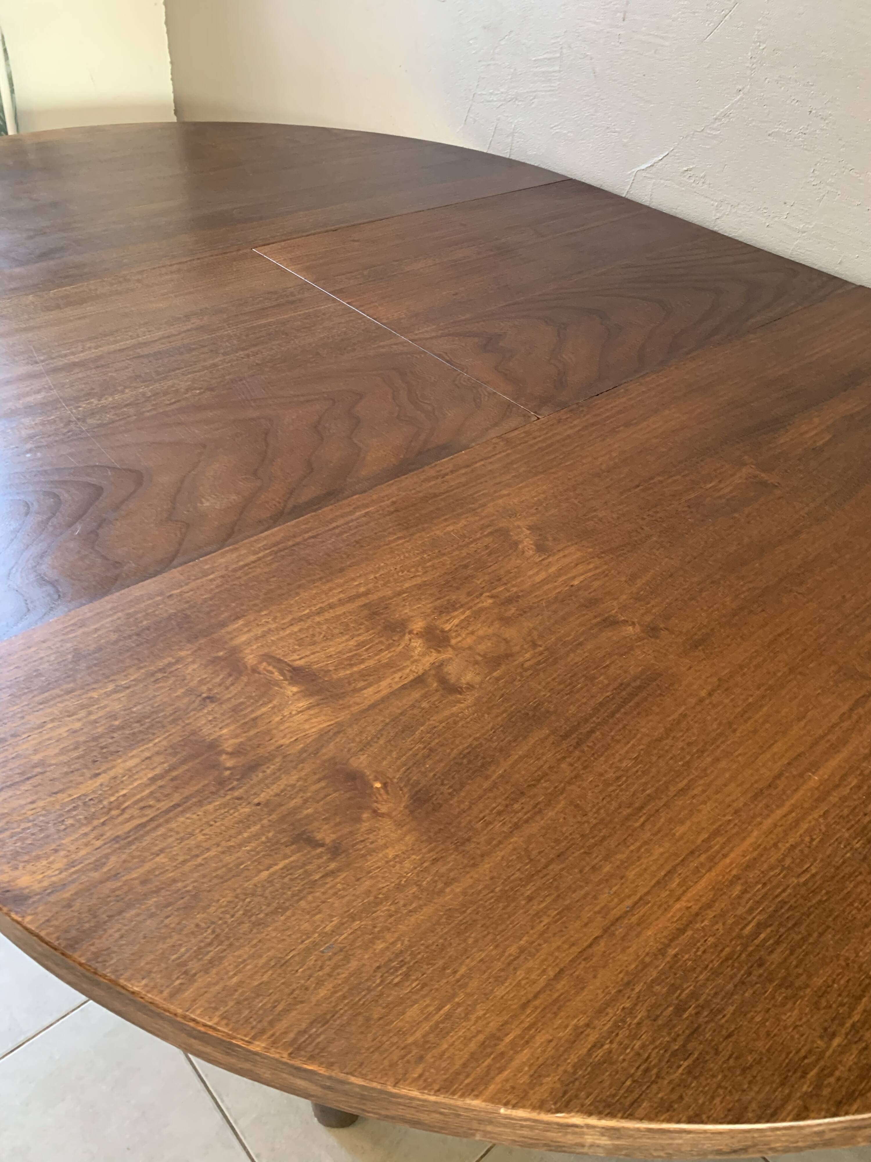 Vintage extendable wooden table from the 50s with independent extension