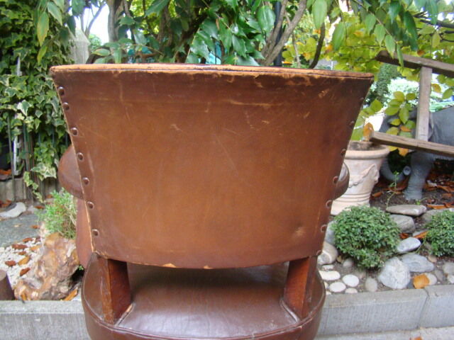 Old leather bridge chair
