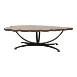 Granite and hammered wrought iron coffee table